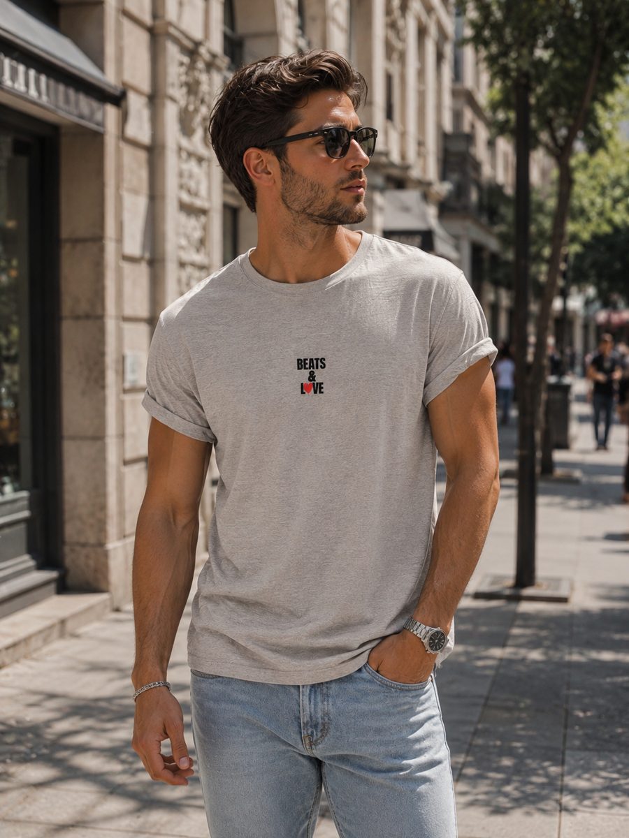 BEATS & LOVE Shirt Heather Grey