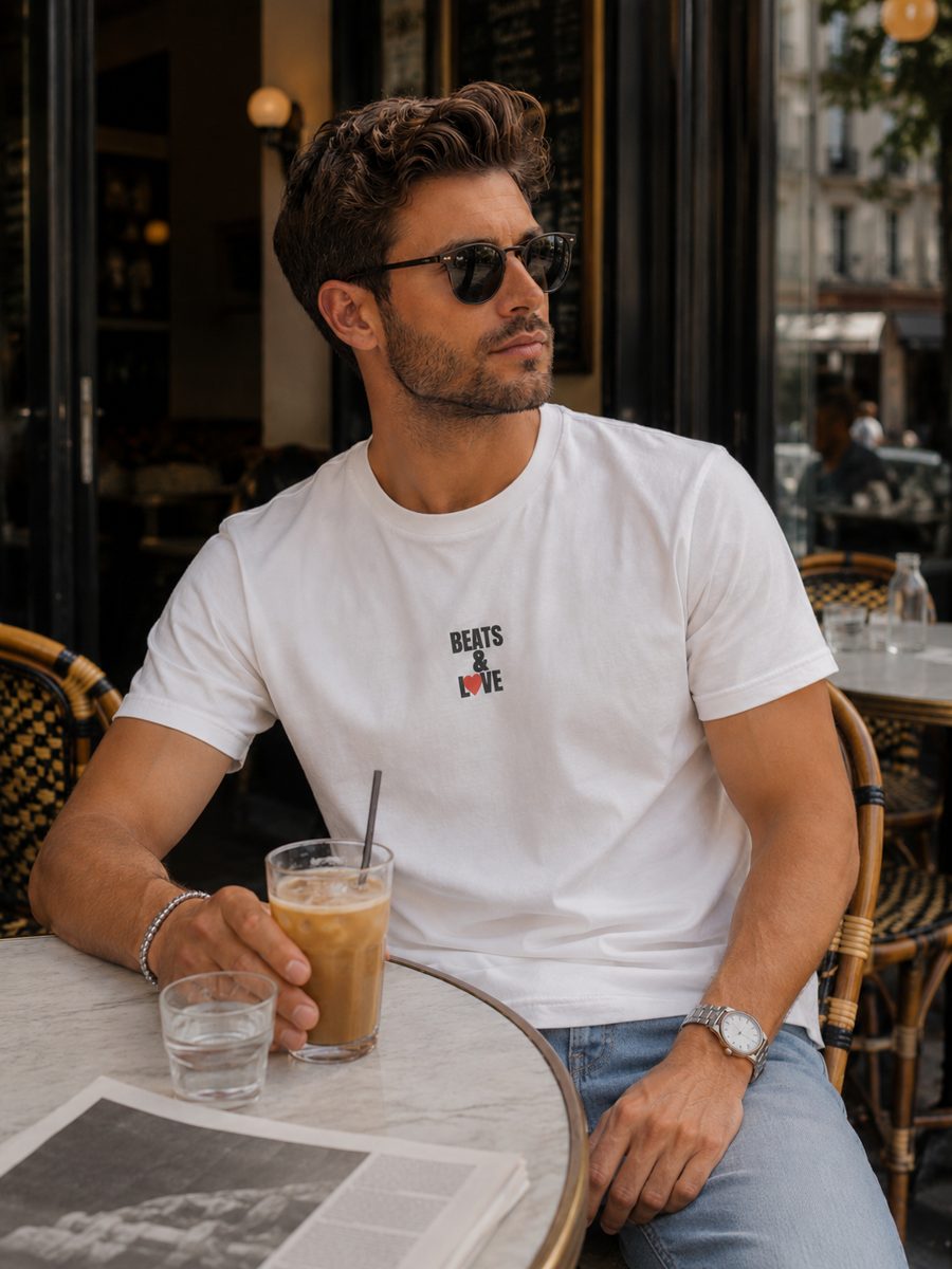 BEATS & LOVE Shirt Weiß